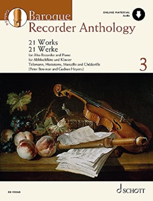 Baroque Recorder Anthology : 21 Works for Treble Recorder with Piano 3, Sheet music Book