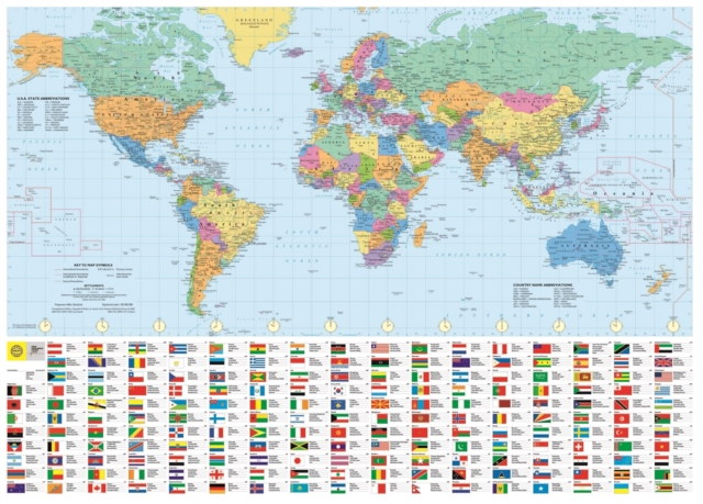 Philip's RGS World Wall Map (with Flags) : Paper, Sheet map Book
