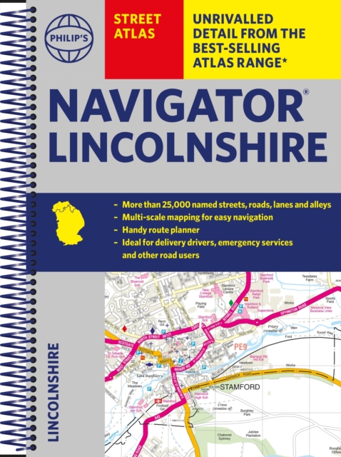 Philip's Street Atlas Navigator Lincolnshire, Spiral bound Book