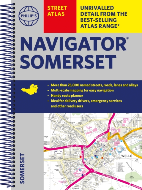 Philip's Street Atlas Navigator Somerset, Spiral bound Book
