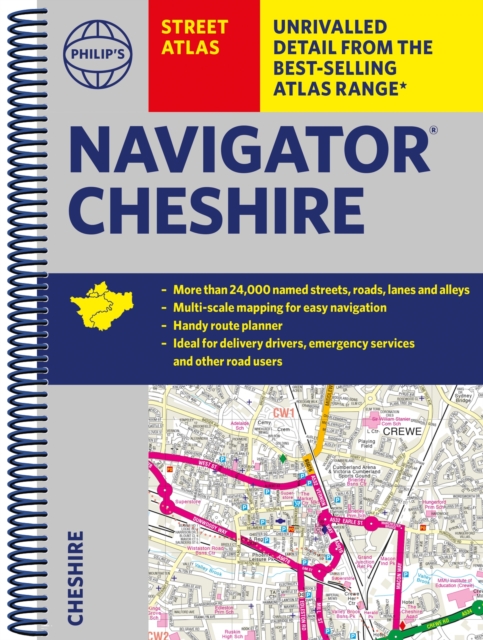Philip's Street Atlas Navigator Cheshire, Spiral bound Book
