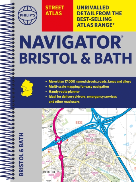 Philip's Street Atlas Navigator Bristol & Bath, Spiral bound Book