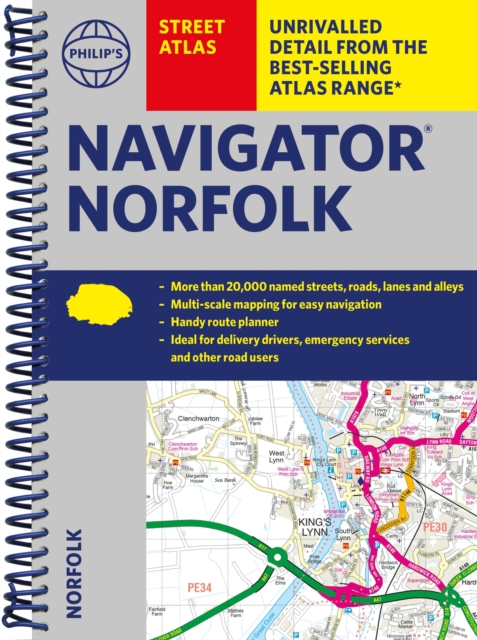 Philip's Navigator Street Atlas Norfolk, Spiral bound Book