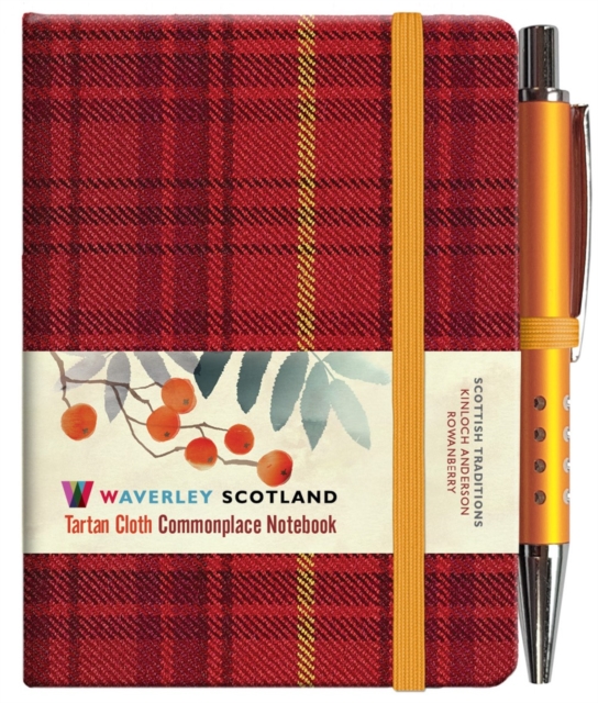 Waverley S.T. (S): Rowanberry Mini with Pen Pocket Genuine Tartan Cloth Commonplace Notebook, Hardback Book