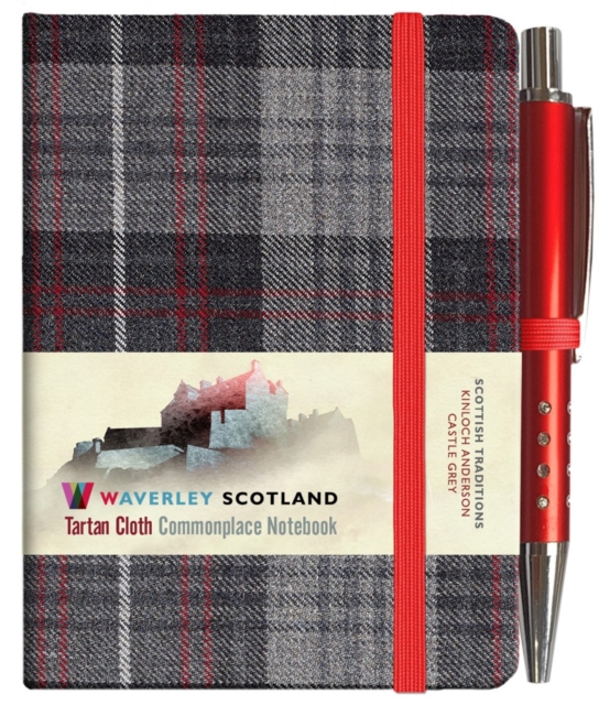 Waverley S.T. (S): Castle Grey Mini with Pen Pocket Genuine Tartan Cloth Commonplace Notebook, Hardback Book