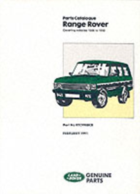 Range Rover Parts Catalogue 1986-1991, Paperback / softback Book