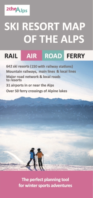 Ski Resort Map of the Alps, Sheet map, folded Book