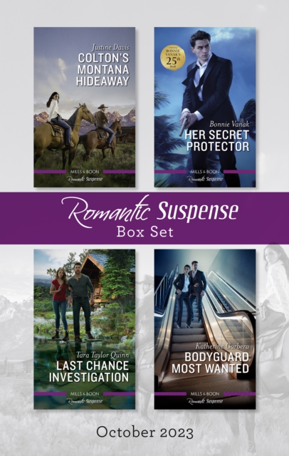 Suspense Box Set Oct 2023/Colton's Montana Hideaway/Her Secret Protector/Last Chance Investigation/Bodyguard Most Wanted, EPUB eBook