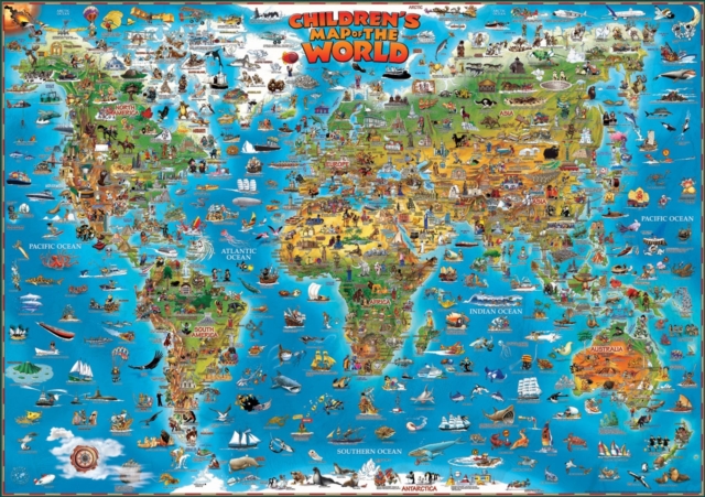 World children's map wall map laminated, Sheet map, rolled Book