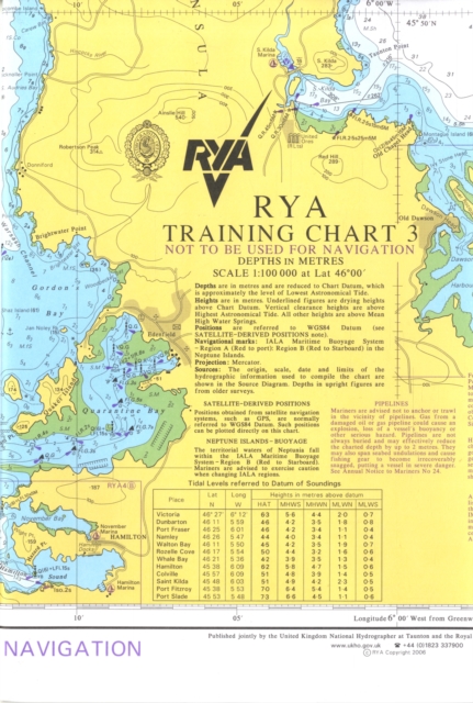 RYA Training Chart : No. 3, Sheet map, folded Book