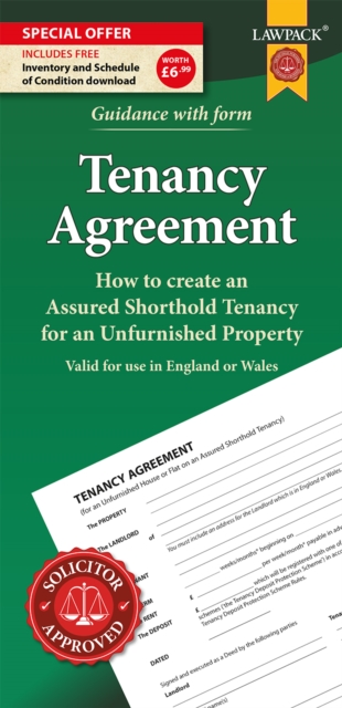 Unfurnished Tenancy Agreement Form Pack : How to Create a Tenancy Agreement for an Unfurnished House or Flat in England, Paperback / softback Book