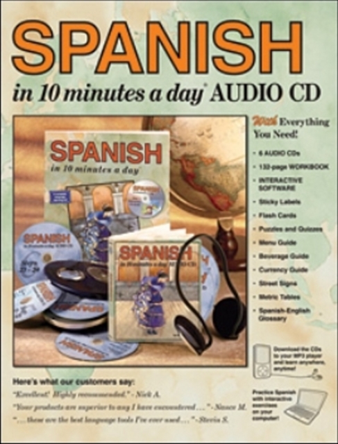 SPANISH in 10 minutes a day® BOOK + AUDIO, Multiple-component retail product Book