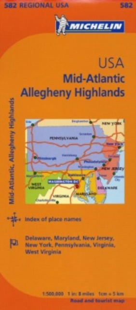 Midatlantic - Michelin Regional Map 582, Sheet map, folded Book