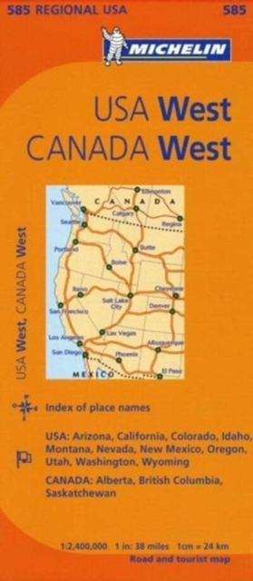 Western USA, Western Canada - Michelin Regional Map 585, Sheet map, folded Book