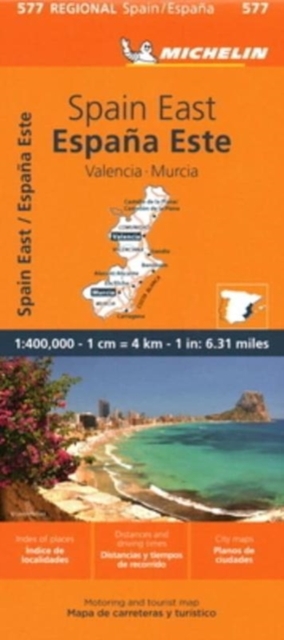 Spain East, Valencia, Murcia - Michelin Regional Map 577, Sheet map, folded Book
