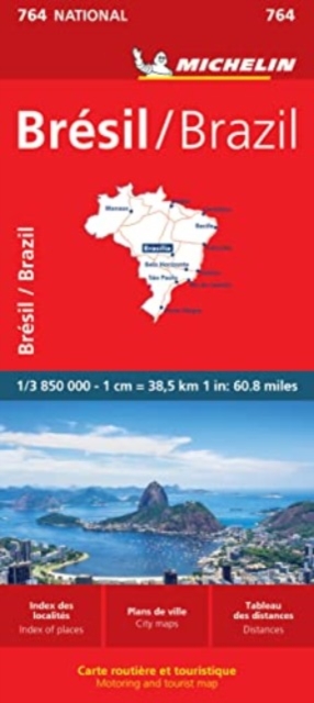 Brazil - Michelin National Map 764, Sheet map, folded Book