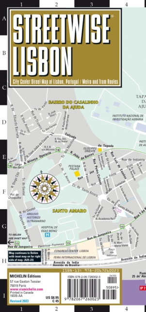 Streetwise Lisbon Map - Laminated City Center Street Map of Lisbon, Portugal : City Plan, Sheet map, folded Book