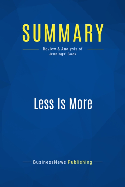 Summary: Less Is More, EPUB eBook