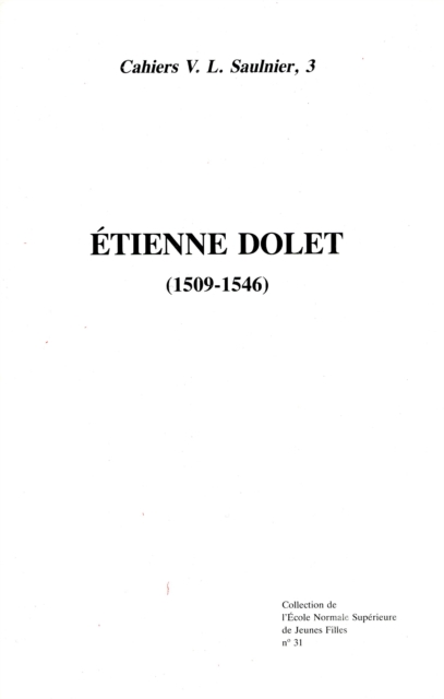 Etienne Dolet (1509-1546), PDF eBook