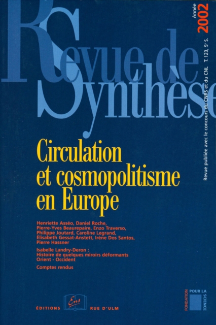 Circulation et cosmopolitisme en Europe, PDF eBook