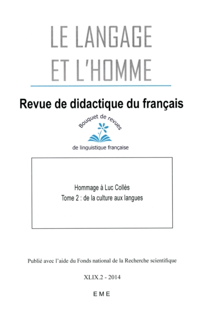 Hommage a Luc Colles : Tome 2 : de la culture aux langues - 2014 - 49.2, EPUB eBook