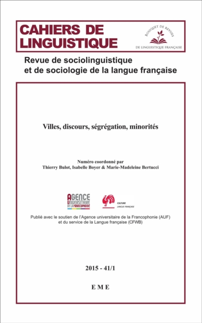 Villes, discours, segregation, minorites : 2015 - 41.1, EPUB eBook