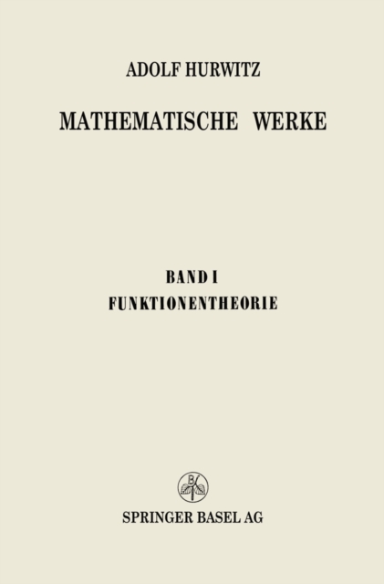 Mathematische Werke : Erster Band Funktionentheorie, PDF eBook