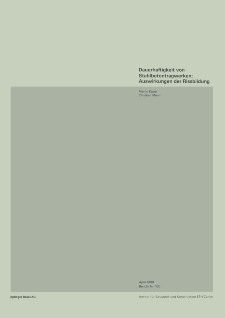 Dauerhaftigkeit von Stahlbetonwerken; Auswirkungen der Rissbildung, PDF eBook