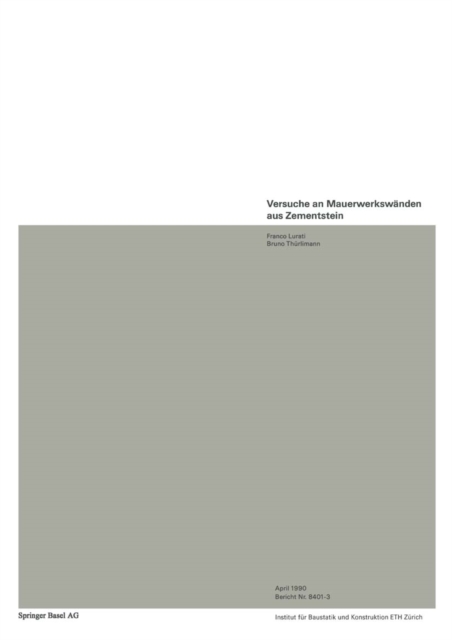 Versuche an Mauerwerkswanden aus Zementstein, PDF eBook