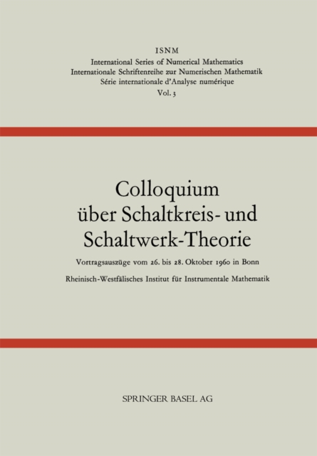 Colloquium uber Schaltkreis- und Schaltwerk-Theorie, PDF eBook
