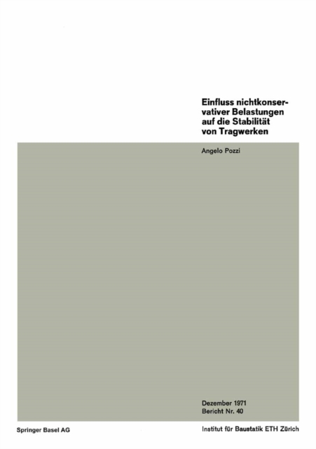 Einfluss nichtkonservativer Belastungen auf die Stabilitat von Tragwerken, PDF eBook