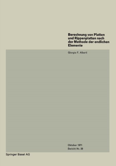 Berechnung von Platten und Rippenplatten nach der Methode der endlichen Elemente, PDF eBook