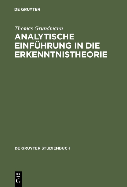 Analytische Einfuhrung in die Erkenntnistheorie, PDF eBook