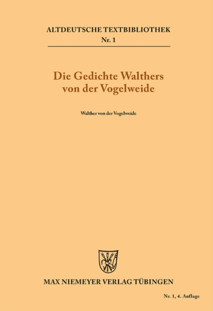 Die Gedichte Walthers von der Vogelweide, PDF eBook