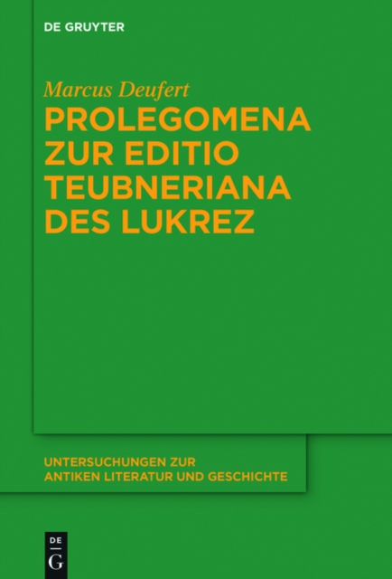 Prolegomena zur Editio Teubneriana des Lukrez, EPUB eBook