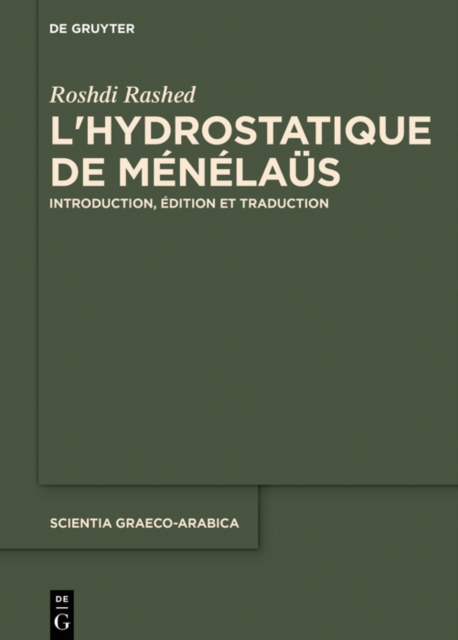 L’hydrostatique de Menelaus : Introduction, edition et traduction, PDF eBook