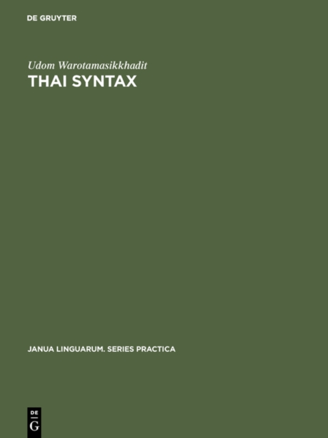 Thai Syntax : An Outline, PDF eBook