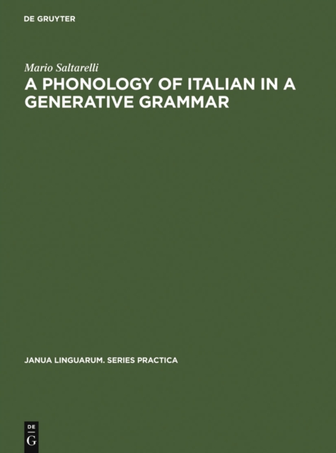 A Phonology of Italian in a Generative Grammar, PDF eBook