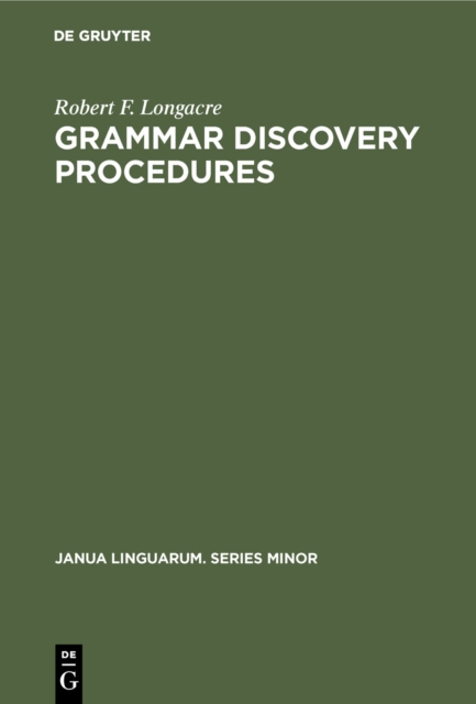 Grammar Discovery Procedures : A Field Manual, PDF eBook