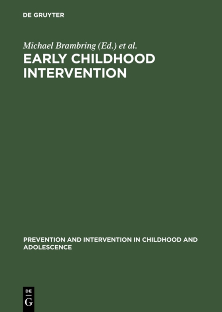 Early Childhood Intervention : Theory, Evaluation, and Practice, PDF eBook