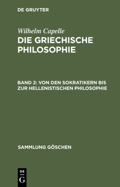 Von den Sokratikern bis zur hellenistischen Philosophie, PDF eBook