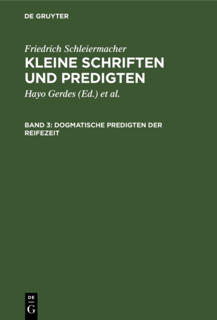 Dogmatische Predigten der Reifezeit, PDF eBook