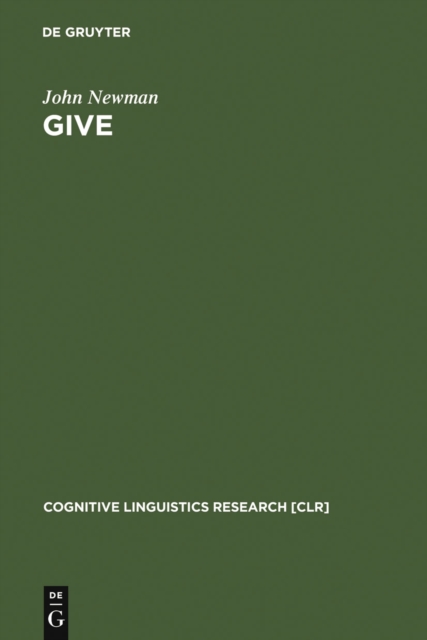 Give : A Cognitive Linguistic Study, PDF eBook