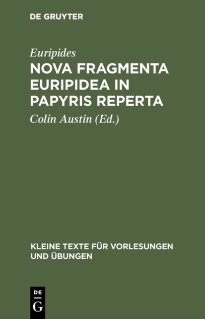 Nova fragmenta Euripidea in papyris reperta, PDF eBook