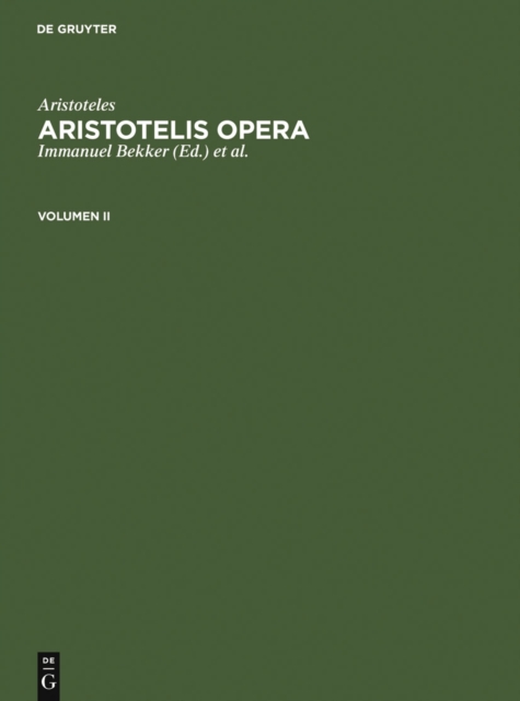 Aristoteles: Aristotelis Opera. Volumen II, PDF eBook