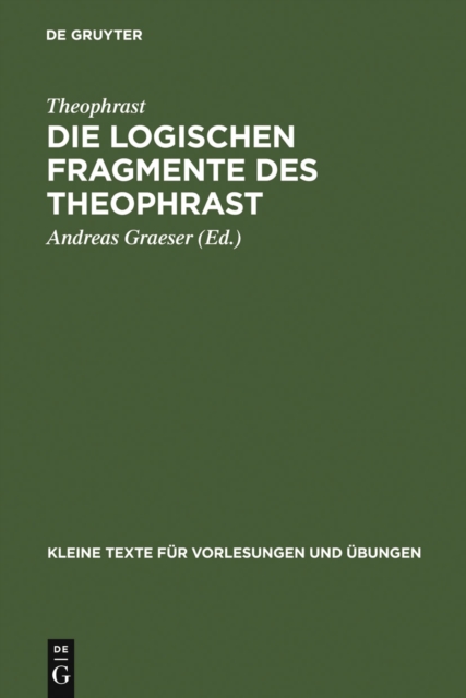 Die logischen Fragmente des Theophrast, PDF eBook