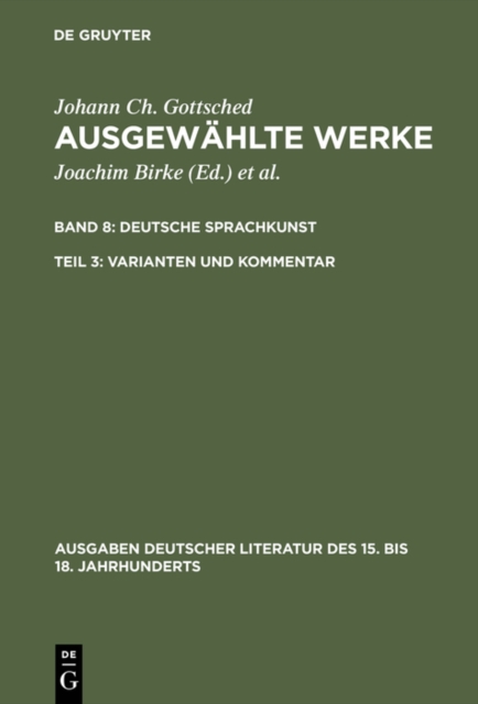 Deutsche Sprachkunst. Varianten und Kommentar, PDF eBook