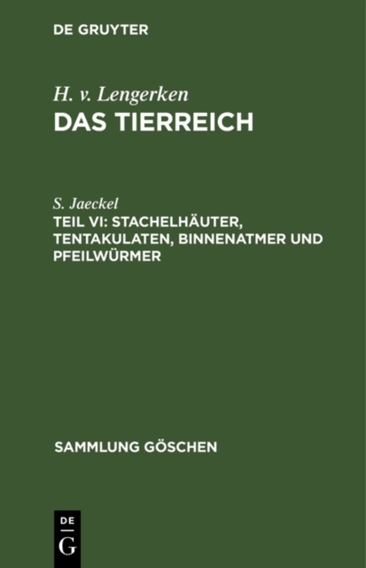 Stachelhauter, Tentakulaten, Binnenatmer und Pfeilwurmer, PDF eBook