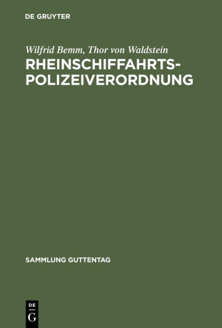 Rheinschiffahrtspolizeiverordnung : Kommentar, PDF eBook