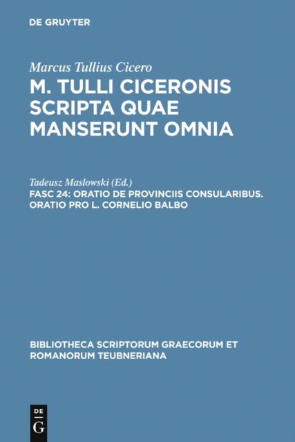 Oratio de provinciis consularibus. Oratio pro L. Cornelio Balbo, PDF eBook